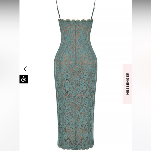 **SOLD** HOUSE OF CB Joelle Forest Lace Midi Dress - Picture 8 of 8